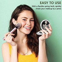 Nipichsha Compact Mirror Pocket Travel Makeup Mirror 2Sided 2X1X Magnification Compact Mirror Small Folding Portable Handhe