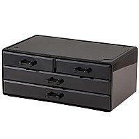 Cq Acrylic Black Stacking Plastic Drawers With 4 Drawers Acrylic Stackable Organizer Arts And Crafts Organizer Storage For Vani