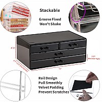 Cq Acrylic Black Stacking Plastic Drawers With 4 Drawers Acrylic Stackable Organizer Arts And Crafts Organizer Storage For Vani