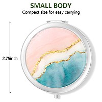 Nipichsha Compact Mirror Pocket Travel Makeup Mirror 2Sided 2X1X Magnification Compact Mirror Small Folding Portable Handhe