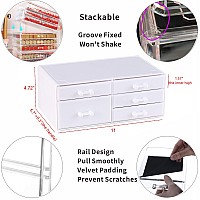 Cq Acrylic White Stackable Acrylic Organizer Plastic Drawers And Small Cabinet Organizers With 5 Drawers For Make Up Skincare Pr