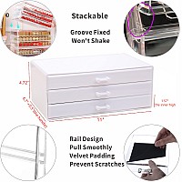 Cq Acrylic White Desktop Drawer For Girls Stackable Acrylic Large Acrylic Drawers With 3 Drawerslarge Accessory Organizer And P