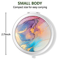 Nipichsha Compact Mirror Pocket Travel Makeup Mirror 2Sided 2X1X Magnification Compact Mirror Small Folding Portable Handhe