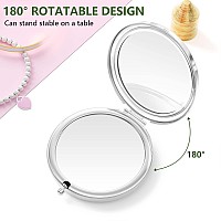 Nipichsha Compact Mirror Pocket Travel Makeup Mirror 2Sided 2X1X Magnification Compact Mirror Small Folding Portable Handhe