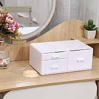 Cq Acrylic White Organizing Containers Countertop3 Drawers Stackable Storage Binscute Stationary Organizer For Vanityhair Acc