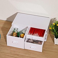 Cq Acrylic White Organizing Containers Countertop3 Drawers Stackable Storage Binscute Stationary Organizer For Vanityhair Acc