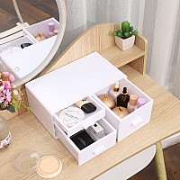 Cq Acrylic White Organizing Containers Countertop3 Drawers Stackable Storage Binscute Stationary Organizer For Vanityhair Acc