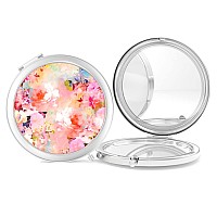 Nipichsha Compact Mirror Pocket Travel Makeup Mirror 2Sided 2X1X Magnification Compact Mirror Small Folding Portable Handhe