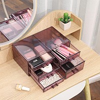 Cq Acrylic Acrylic Purple Storage Drawers Multipurpose Storage With 5 Drawers Stackable Small Organizer With Drawers For Make