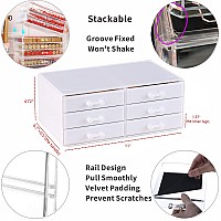 Cq Acrylic White Drawer Organizers Multipurpose Desk Organizer With 6 Small Drawers Stackable Makeup Organizers And Storage Fo