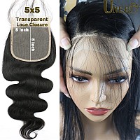 Uneed 5X5 Closure Body Wave Closure 12A Invisible Ultrathin Hd Lace Closure Brazilian Virgin Remy Human Hair Frontal Closure Pr