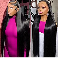 Hermosa 220 Density 30 Inch Hd Transparent 13X4 Lace Front Wigs Human Hair Pre Plucked 12A Glueless Straight Lace Frontal Human