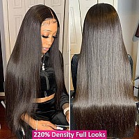 Hermosa 220 Density 30 Inch Hd Transparent 13X4 Lace Front Wigs Human Hair Pre Plucked 12A Glueless Straight Lace Frontal Human