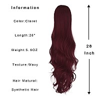 JHZSJF Red ponytail Extension Wavy Drawstring Ponytails,Long Body Clip Hair Extensions Fake Hair Pieces For Women Girls (28 inches, 28