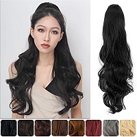 JHZSJF Wrap Around Drawstring Curly Wavy Ponytail Extension 24