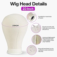 Neverland Beauty Health 23 Inch Wig Head Wig Stand With Head Canvas Mannequin Head For Wigs Manikin Head Block Set For Wigs Ma