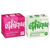 Ethique Live And Let Shine Giftpack Natural Haircare Products For Balanced Hair Shampoo Conditioner Bar Set 6 Oz Set Of 2