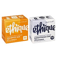 Ethique Goodbye Grease Shampoo Conditioner Bar Giftpack Clarifying Shampoo For Oily Hair Buildup Vegan Ecofriendly Pla