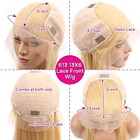 Grcabeir 40Inch 613 Blonde Lace Front Wig Human Hair 13X6 180 Density Deep Wave Hd Transparent Lace Front Wigs Pre Plucked With