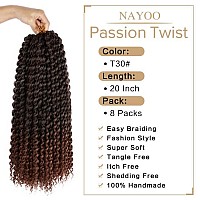 Nayoo Passion Twist Hair8 Packs 20 Inch Water Wave Crochet Hairpassion Twist Crochet Hair For Women Long Passion Twists Synthe