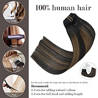 Honsoo Clip In Hair Extensions Real Human Hair Natural Black To Chestnut Brown 70G 7Pcs 12Inch Short Hair 100 Remy Human Hair G