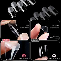 Zahrvai Nail Tips Square 432Pcs Half Matte Press On Full Cover Acrylic Nails 12 Sizes Pre Shape Soft Gel Fake Nail Tips For N