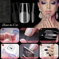 Zahrvai Nail Tips Square 432Pcs Half Matte Press On Full Cover Acrylic Nails 12 Sizes Pre Shape Soft Gel Fake Nail Tips For N