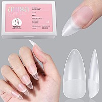 Aillsa Almond Full Cover Nail Tips Upgraded Matte Prefiled Soft Gel Nail Tips False Gelly Press On Nail Tips Medium Almond Shape