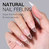 Aillsa Almond Full Cover Nail Tips Upgraded Matte Prefiled Soft Gel Nail Tips False Gelly Press On Nail Tips Medium Almond Shape