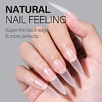 Aillsa Long Stiletto Nail Tips Upgraded Matte Soft Gel Full Cover Nail Tips No Filed 240Pcs Preshaped Gelly Tips Acrylic Cle