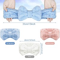 3 Pieces Towel Headbands For Women Makeup Headband For Washing Face Makeup Spa Headband Microfiber Bowtie Shower Headband For W