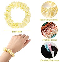 24Pcs Satin Scrunchies 20 Colors Comfortable Silk Hair Scrunchies Skinny Hair Ties Elastics Ponytail Holders For Women Girls Gi