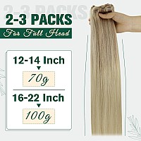 Runature Balayage Weft Hair Extensions Human Hair Straight Blonde Hair Weft Extensions Real Human Hair Short Ash Blonde To Light