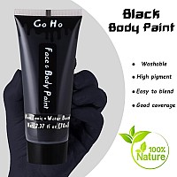 Go Ho Black Body Paint Washable237 Ozwater Based Black Face Paintmakeup Skull Skeleton Clown Black Face Body Paint For Sfx