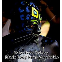 Go Ho Black Body Paint Washable237 Ozwater Based Black Face Paintmakeup Skull Skeleton Clown Black Face Body Paint For Sfx