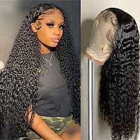 Deep Wave Lace Front Wigs Human Hair 13X4 Hd Transparent Lace Frontal Human Hair Wigs For Women Glueless Brazilian Virgin Hair W