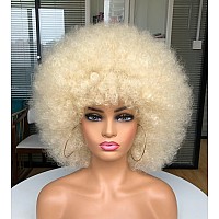 Annisoul Afro Wigs For Black Women Short Curly Afro Kinky Wig 70S Bouncy Huge Fluffy Puff Wigs Premium Synthetic For Cosplay And