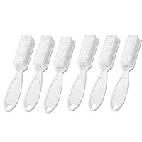 Squligt 6Pcs Handle Grip Nail Brush Hand Fingernail Cleaner Brush Manicure Tools Scrub Cleaning Brushes For Toes And Nails Whi