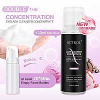 Actrol Eyelash Cleanser Concentrate 100Ml Ice Cream Professional Lash Shampoo Foaming Cleanser Diy Paraben Sulfate Free Nonlr