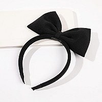 Ivyu Black Bow Headband Stylish Hair Accessory With Big Bow For Halloween Women Adults Girls Powerpuff Girls Alice In Wo