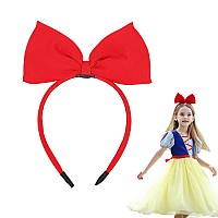 Ivyu Red Bow Headband Blossom Powerpuff Girls Snow White Kiki Large Hair Band For Women Girls Halloween