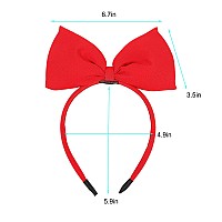 Ivyu Red Bow Headband Blossom Powerpuff Girls Snow White Kiki Large Hair Band For Women Girls Halloween