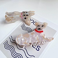 Cute Dog Hair Clipssmall Claw Clips For Girlsacetate Hair Clips For Womenchihuahua Dog Claw Clip