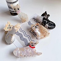 Cute Dog Hair Clipssmall Claw Clips For Girlsacetate Hair Clips For Womenchihuahua Dog Claw Clip