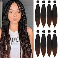 Braiding Hair Pre Stretched 8 Packs Prestretched Braiding Hair 30 Inch Ombre Braiding Hair Itch Free 1B30 Yaki Synthetic Hair