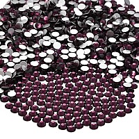 NCB 3000pcs Flatback Round Glass Nail Art Rhinestones Crystal for DIY Making Accessories Shoes, Clothes, Face Art, Bags, Manicure (Amethyst, SS3 3000pcs)