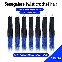 Senegalese Twist Crochet Hair For Black Women 22 Inch 7 Packs Crochet Senegalese Twists Crochet Twists Pre Looped Small Crochet