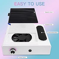 Biutee Nail Dust Collector Powerful 80W Electric Nail Dust Vacuum Fan Dust Extractor With 2 Reusable Filters For Acrylic Gel Nai