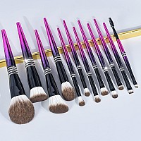 Bueart Design 16Pcs Ultra Soft Labeled Makeup Brushes Set With Holder Case Cosmetic Make Up Brush Set 16Pcs Black Rose Redhold