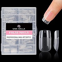 Una Gella Short Square Fake Nails 216Pcs Short Square Press On Nails Preshape Gel Nail Tips For Full Cover Acrylic Nails False